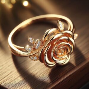 Majestic Golden Blossom Ring