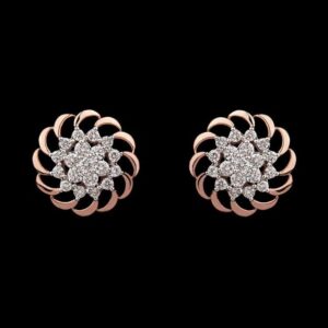 Floral Swirl Diamond Cluster Earrings